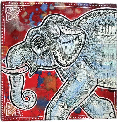Traveling Elephant Canvas Art Print - Lynnette Shelley
