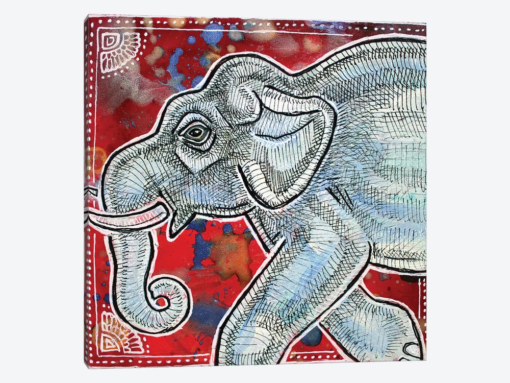 Traveling Elephant by Lynnette Shelley 1-piece Canvas Artwork