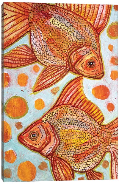 Two Goldfish Canvas Art Print - Goldfish
