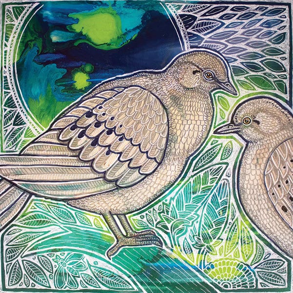 Doves & Pigeons: Two Mourning Doves by Lynnette Shelley