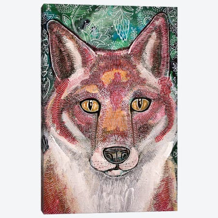 Waiting Fox Canvas Print #LSH120} by Lynnette Shelley Canvas Artwork