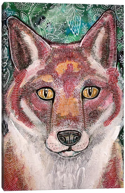 Waiting Fox Canvas Art Print - Lynnette Shelley
