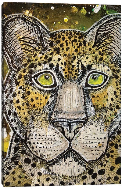 Watching Leopard Canvas Art Print - Lynnette Shelley