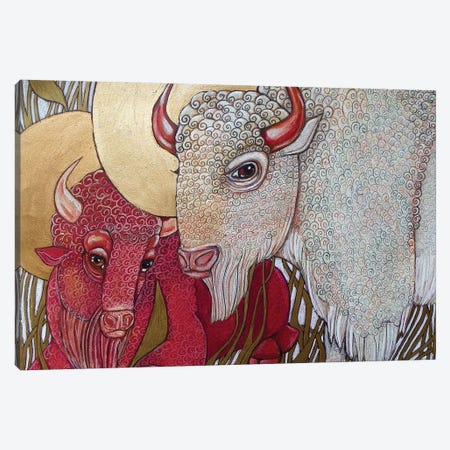 White Buffalo Canvas Print #LSH126} by Lynnette Shelley Art Print