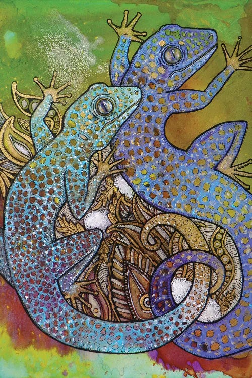 Blue Geckos by Lynnette Shelley wall art