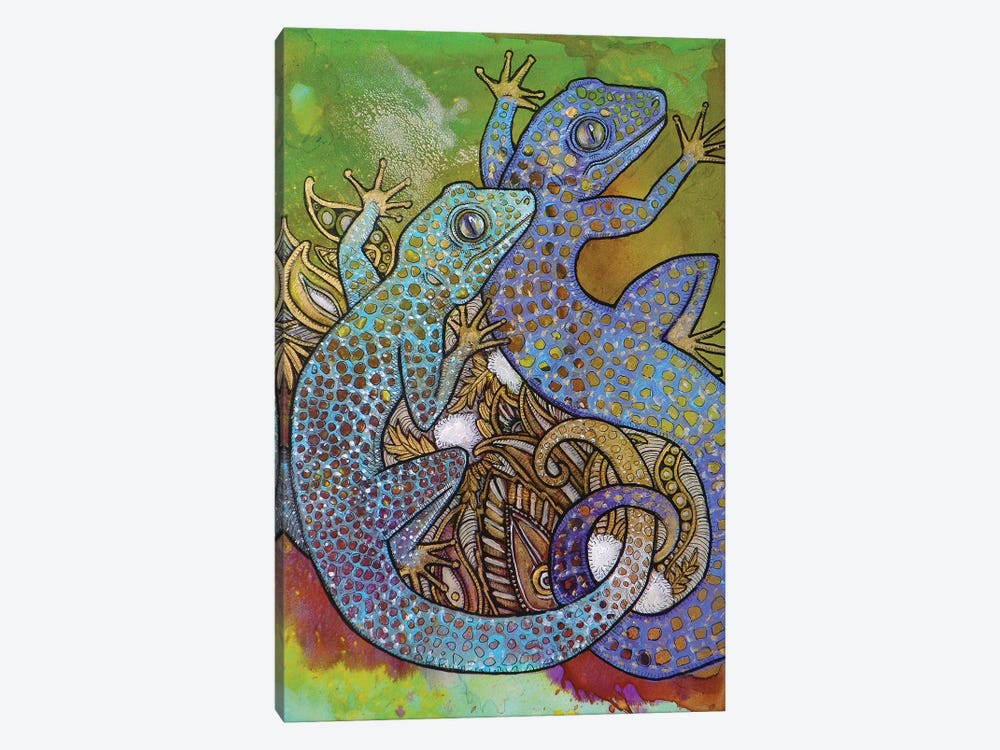 Blue Geckos by Lynnette Shelley 1-piece Canvas Art Print