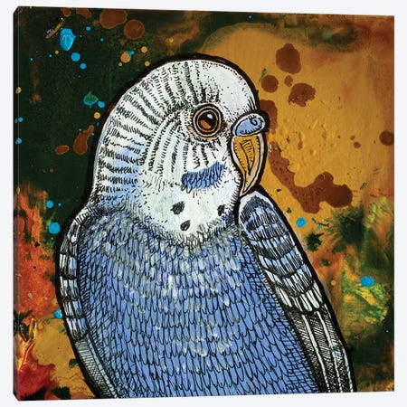 Blue Parakeet Canvas Print #LSH14} by Lynnette Shelley Art Print