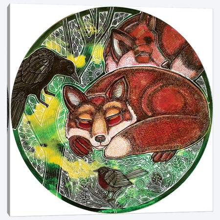 Dreaming Foxes Canvas Print #LSH153} by Lynnette Shelley Art Print