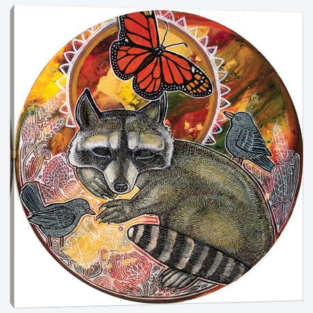 Dreaming Raccoon Canvas Print #LSH154} by Lynnette Shelley Canvas Artwork