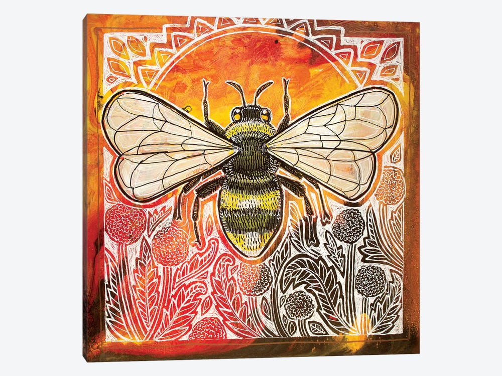 Bumblebee And Dandelions by Lynnette Shelley 1-piece Canvas Artwork
