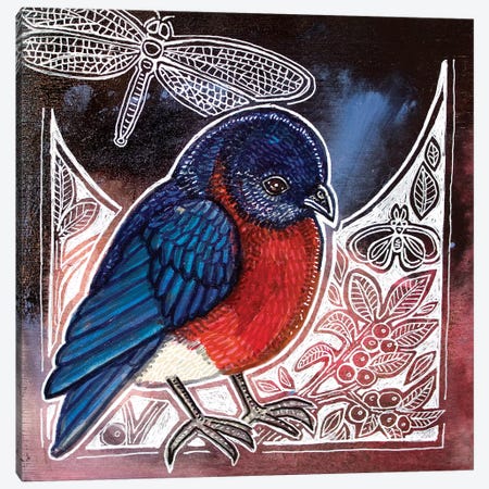 Eastern Bluebird Canvas Print #LSH183} by Lynnette Shelley Canvas Art
