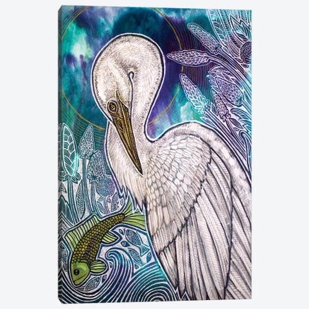 Great White Egret Canvas Print #LSH186} by Lynnette Shelley Art Print