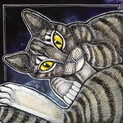 Cat Curl by Lynnette Shelley art print