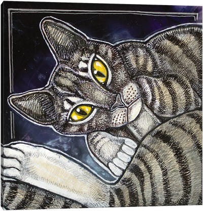 Cat Curl Canvas Art Print - Lynnette Shelley