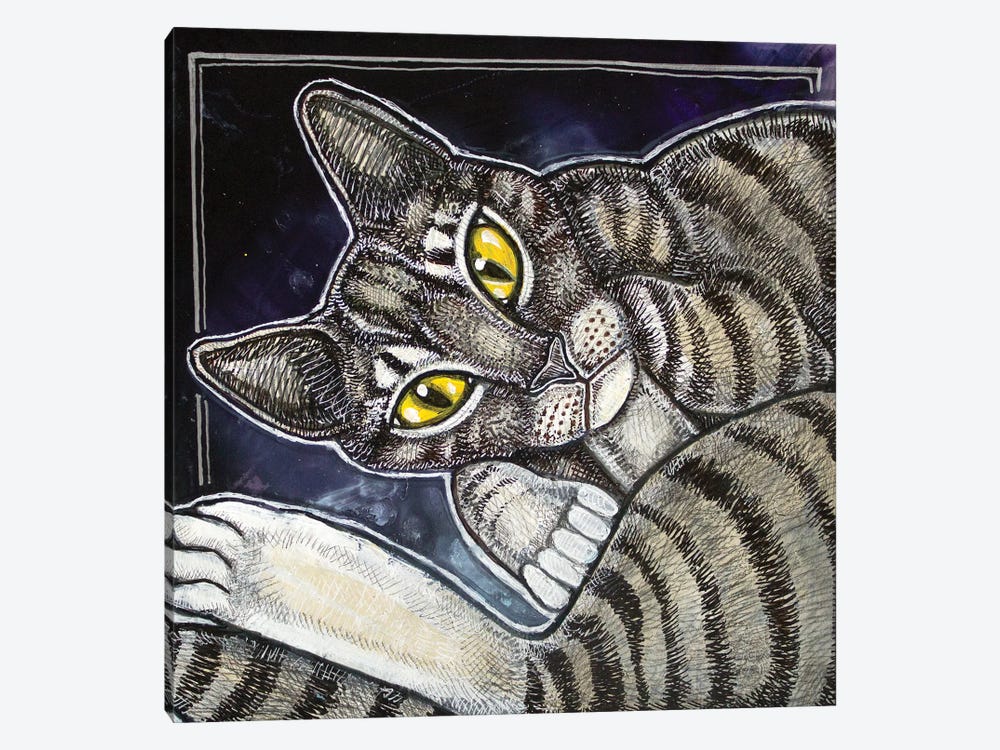 Cat Curl by Lynnette Shelley 1-piece Canvas Print
