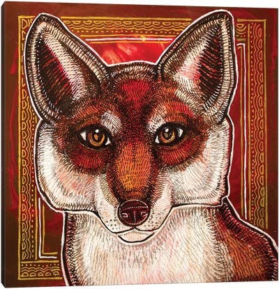 Curious Fox Canvas Art Print - Lynnette Shelley