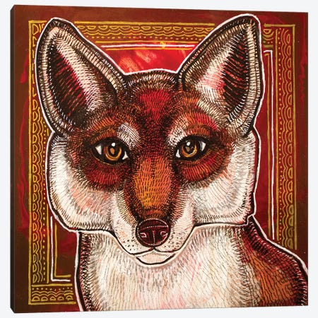 Curious Fox Canvas Print #LSH197} by Lynnette Shelley Canvas Wall Art