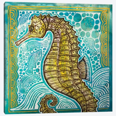 Lined Seahorse Canvas Print #LSH201} by Lynnette Shelley Canvas Art Print