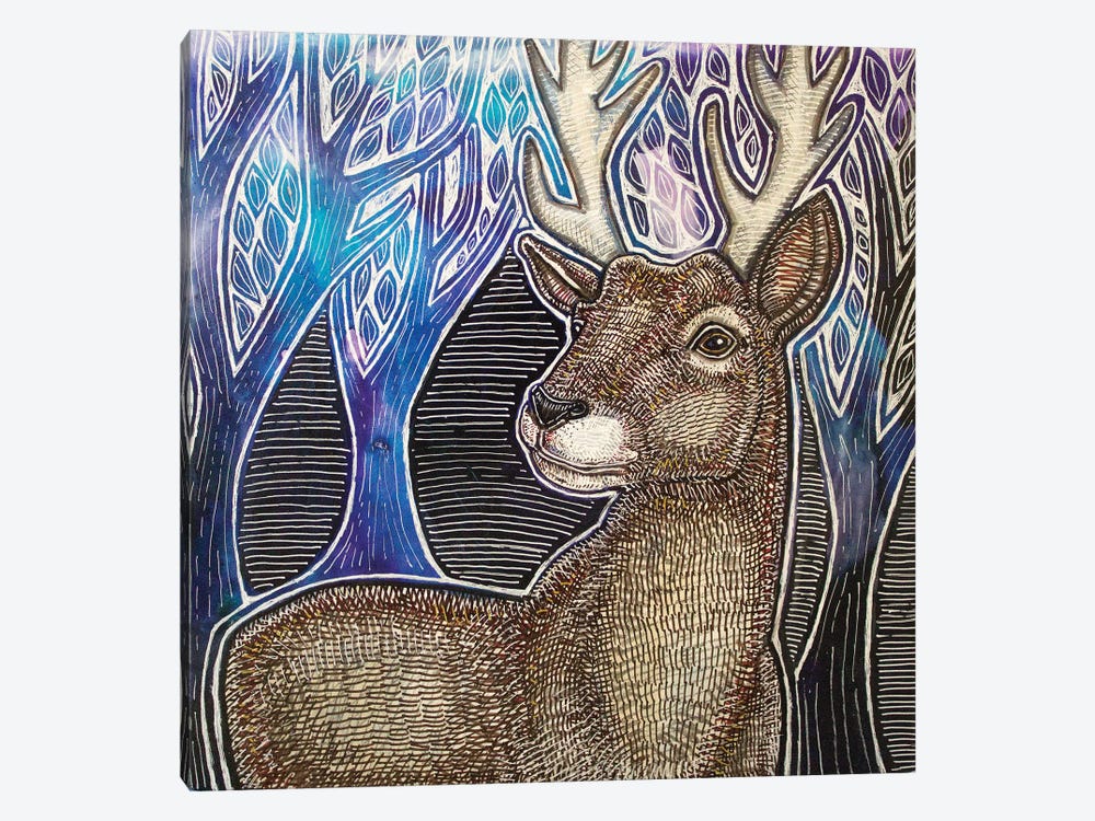 Stag Night by Lynnette Shelley 1-piece Canvas Artwork