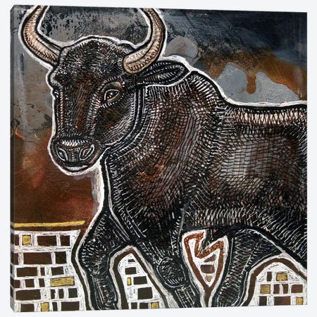 Black Bull Canvas Print #LSH210} by Lynnette Shelley Canvas Art