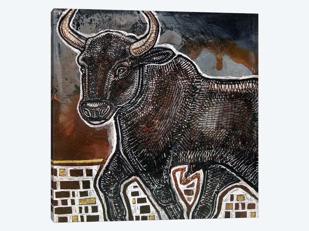 Black Bull by Lynnette Shelley 1-piece Art Print