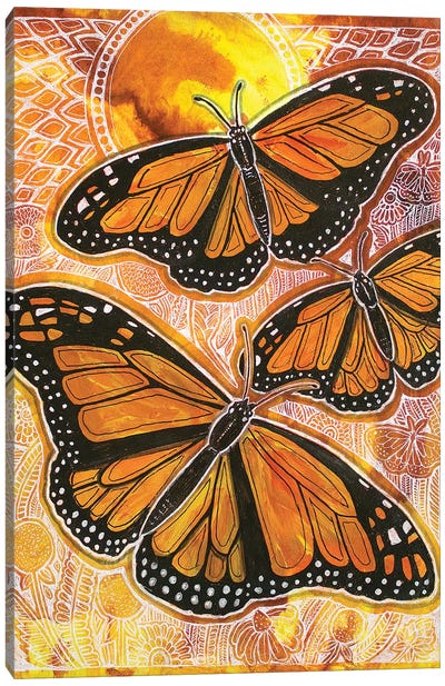 Last Flight Of Summer Canvas Art Print - Monarch Butterflies