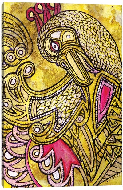 Dancing Bird Canvas Art Print - Peacock Art
