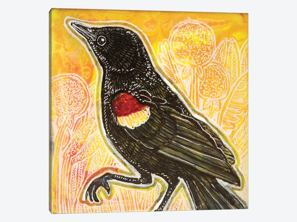 Red-Winged Blackbird by Lynnette Shelley 1-piece Art Print
