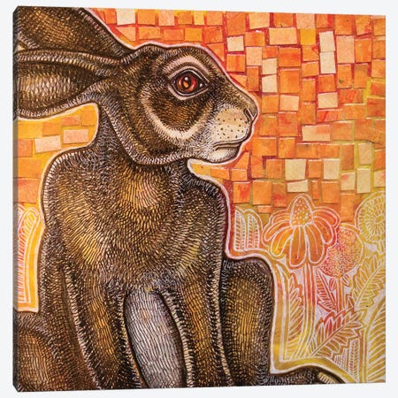 Watching Rabbit Canvas Print #LSH227} by Lynnette Shelley Canvas Artwork