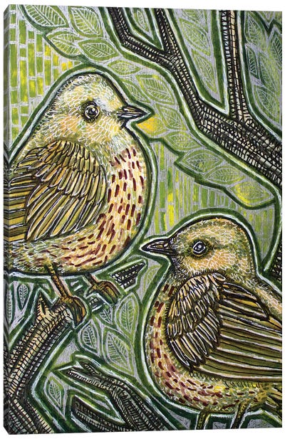 Duet (Yellow Warbler) Canvas Art Print - Lynnette Shelley