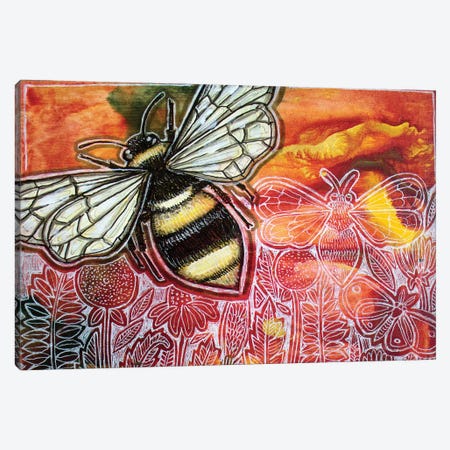 Busy Bee Canvas Print #LSH232} by Lynnette Shelley Canvas Wall Art