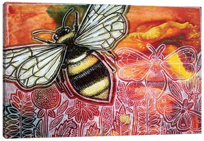 Busy Bee Canvas Art Print - Bee Art