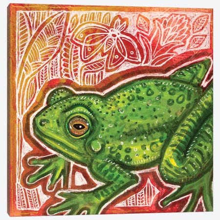 Little Green Frog Canvas Print #LSH249} by Lynnette Shelley Canvas Print