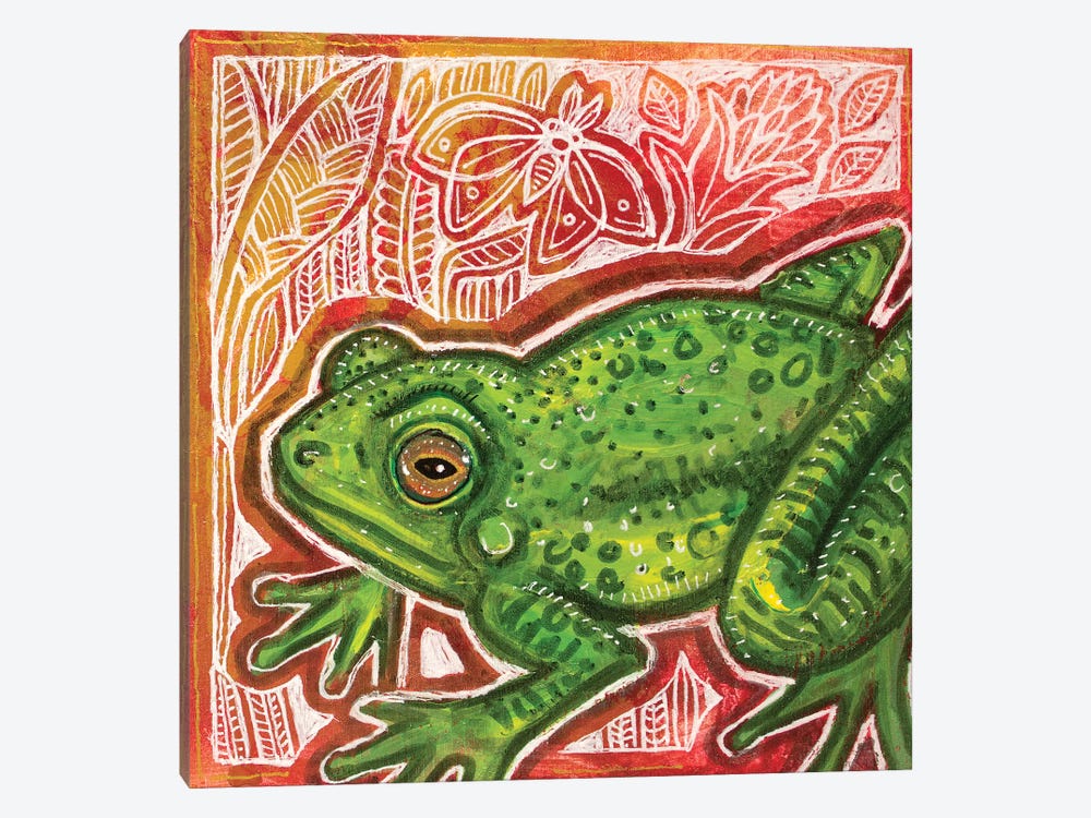 Little Green Frog by Lynnette Shelley 1-piece Canvas Art Print