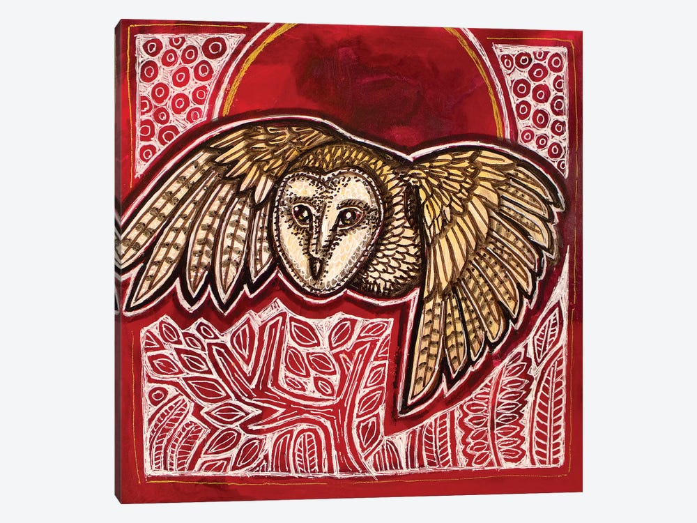 Owl And Red Moon by Lynnette Shelley 1-piece Canvas Wall Art
