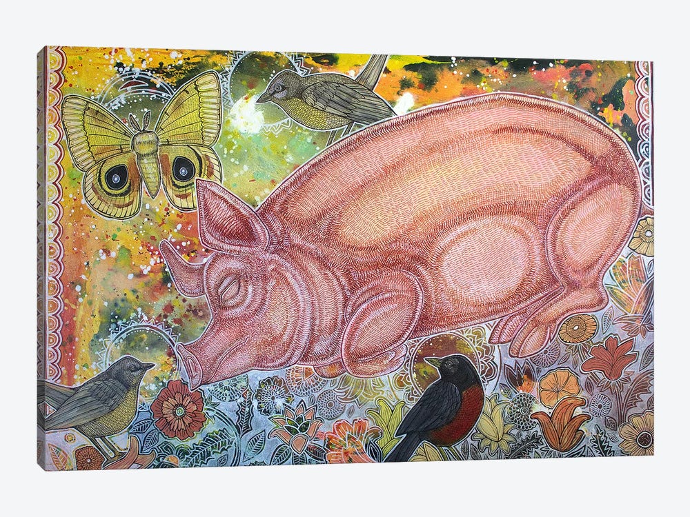 Dreaming Pig by Lynnette Shelley 1-piece Art Print