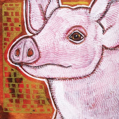 Pink Pig by Lynnette Shelley art print