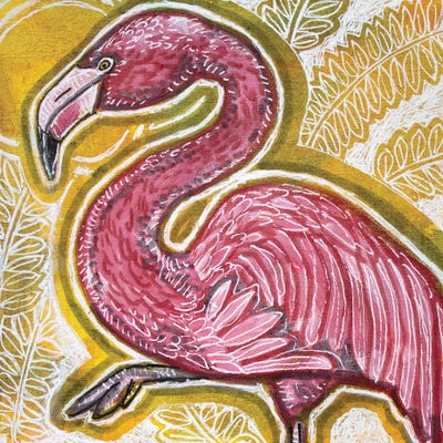 Pink Flamingo by Lynnette Shelley art print