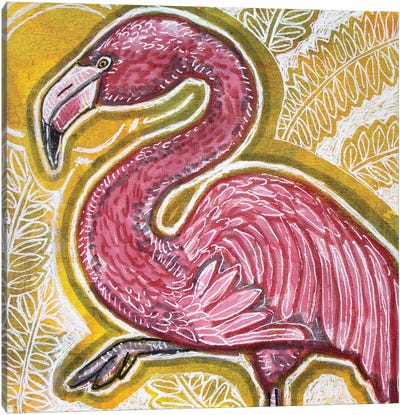 Pink Flamingo Canvas Art Print - Lynnette Shelley