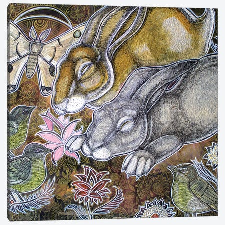 Dreaming Rabbits Canvas Print #LSH27} by Lynnette Shelley Canvas Artwork