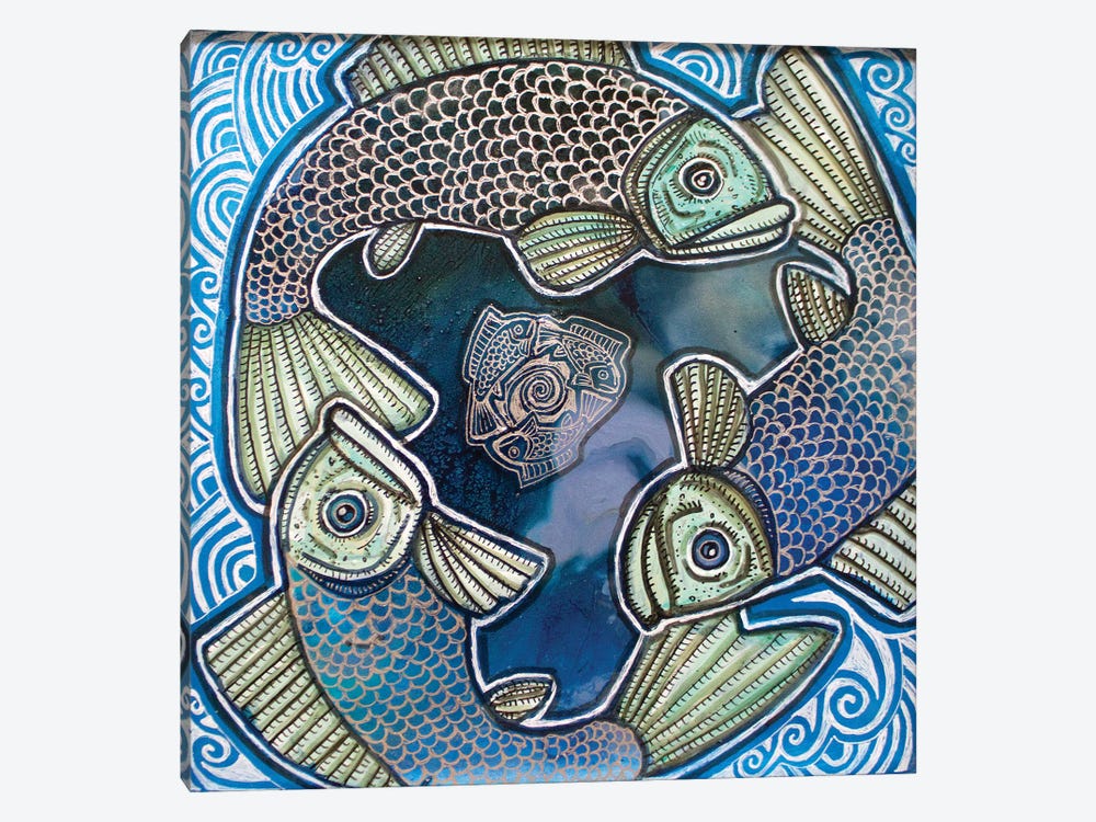 Triple Fish Swirl by Lynnette Shelley 1-piece Canvas Artwork