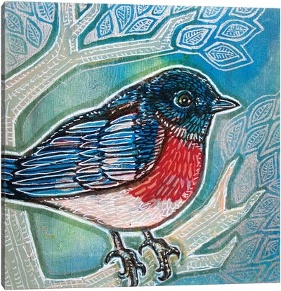 Bluebird Of Happiness Canvas Art Print - Lynnette Shelley