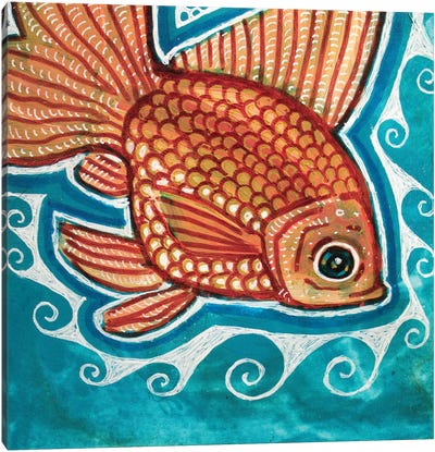 Small Fry Canvas Art Print - Goldfish Art