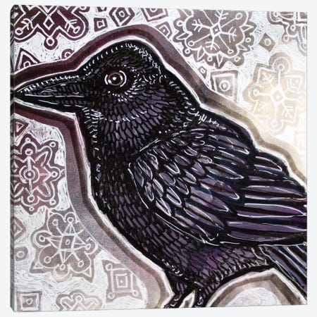 Crow In Winter Canvas Print #LSH299} by Lynnette Shelley Canvas Art