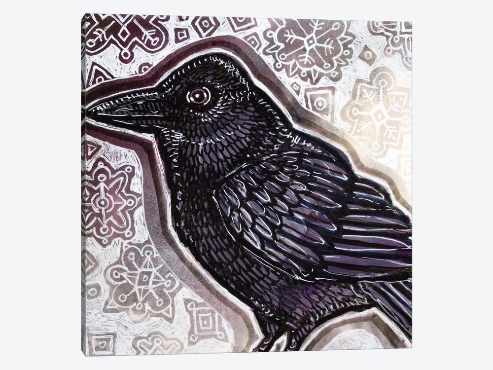 Crow In Winter by Lynnette Shelley 1-piece Canvas Wall Art