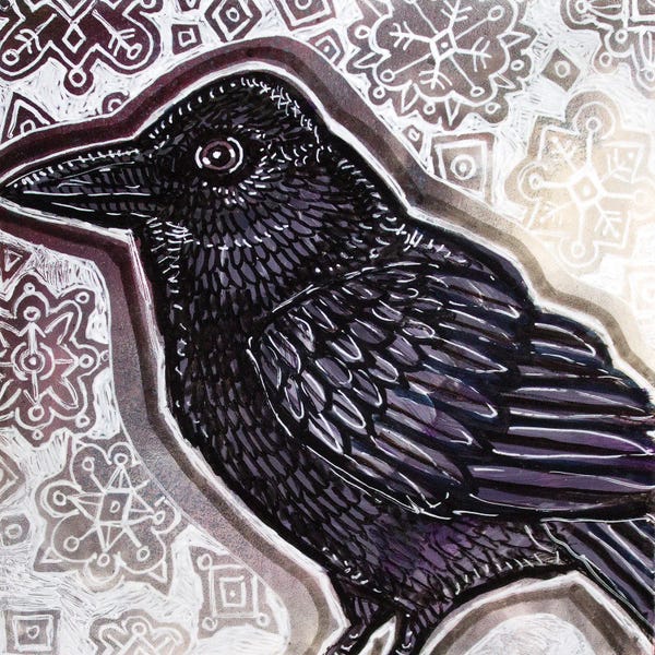 Crows: Crow In Winter by Lynnette Shelley