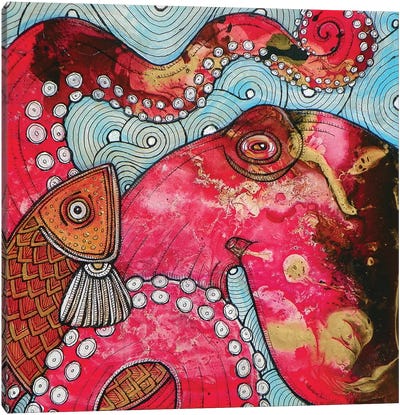 El Pulpo Canvas Art Print - Octopus Art
