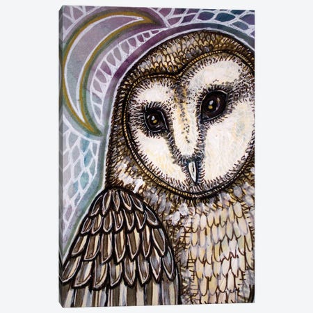 Crescent Moon And Owl Canvas Print #LSH302} by Lynnette Shelley Canvas Art