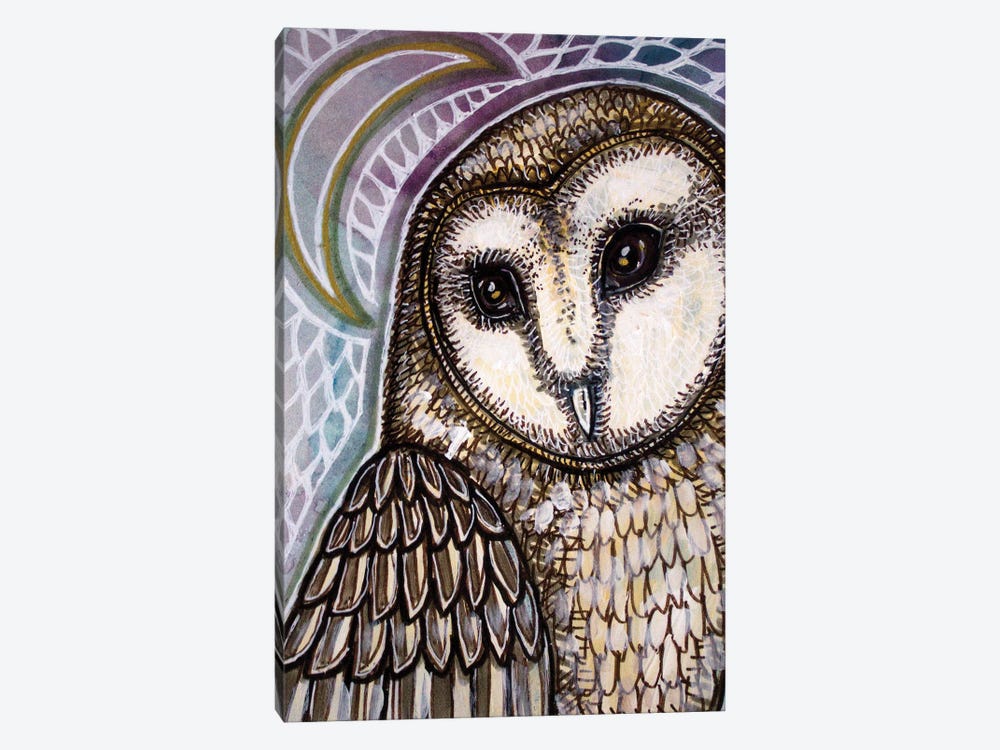 Crescent Moon And Owl by Lynnette Shelley 1-piece Canvas Art Print