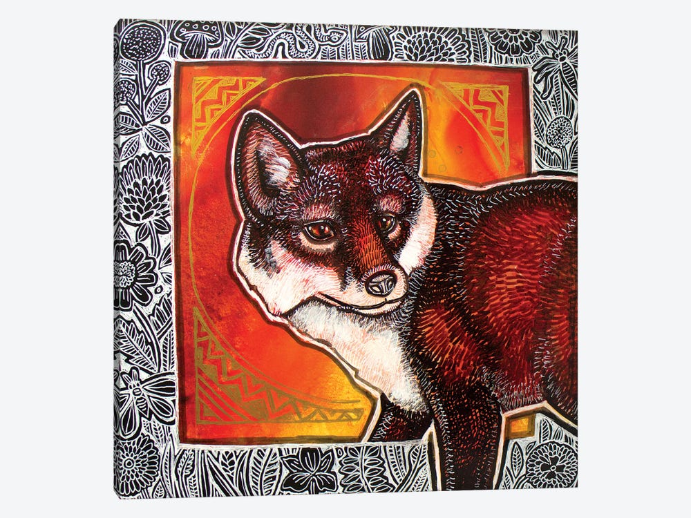 Fox In The Flowers by Lynnette Shelley 1-piece Canvas Artwork